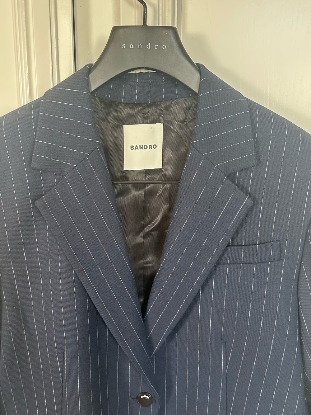 Sandro Navy Pinstripe Blazer